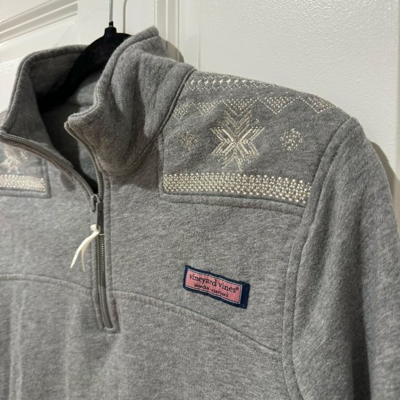 Vineyard Vines‎ Cotton Embroidered Winter Snowflake Shep Pullover - Size Small - Picture 4 of 7
